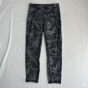 Lululemon Leggings Women Size 6 Time To Sweat Crop 23" Velocity Mesh Island Mist